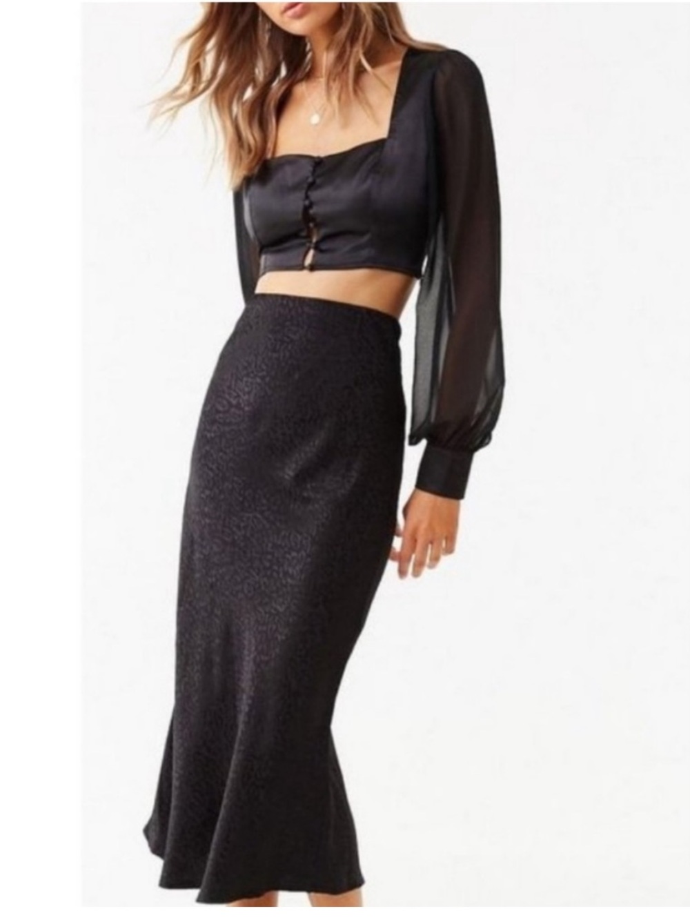 REVOLVE Lucy Wang Satin Maxi Skirt